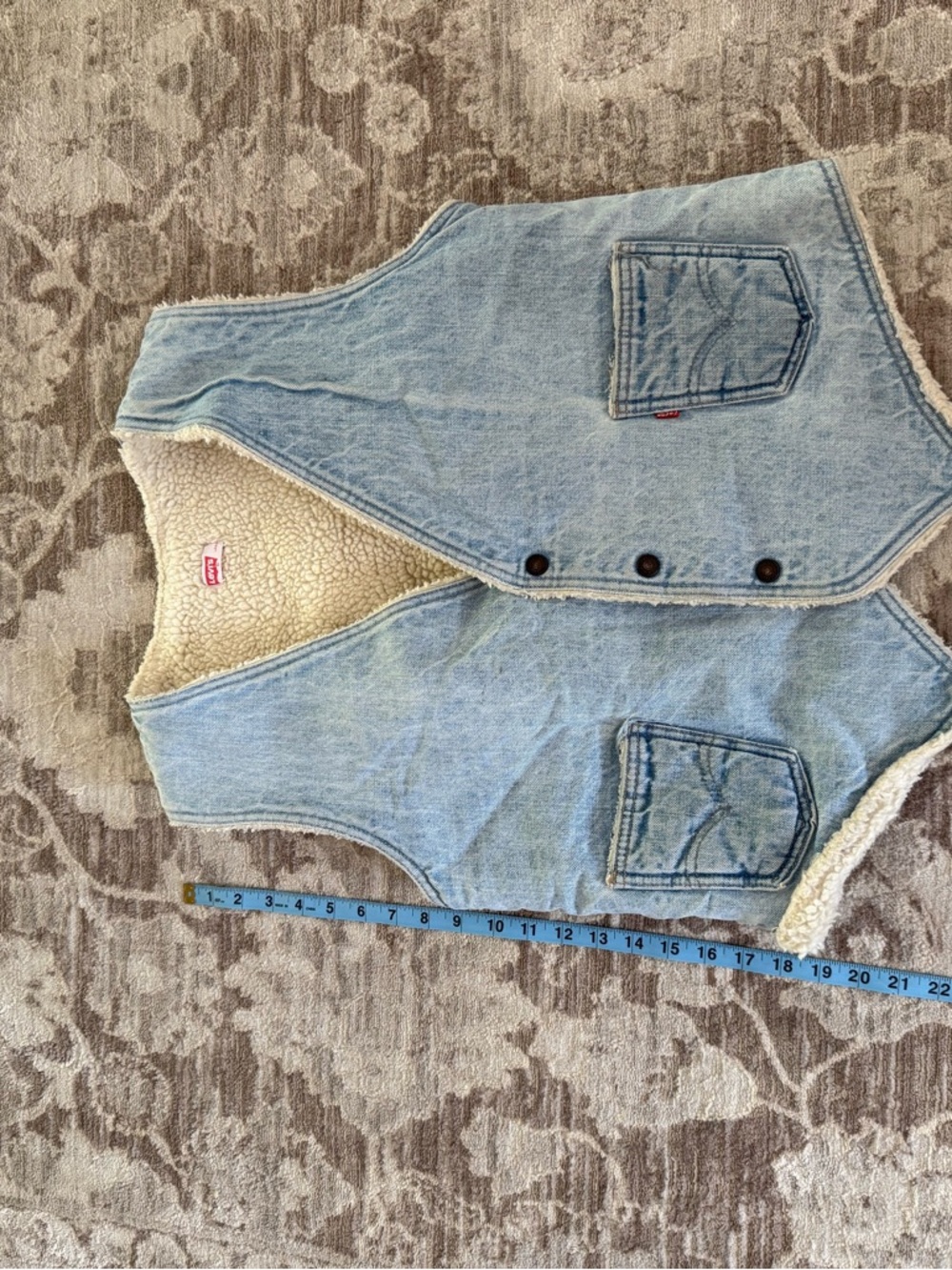 Levi's Light Blue Sherpa-Lined Denim Vest